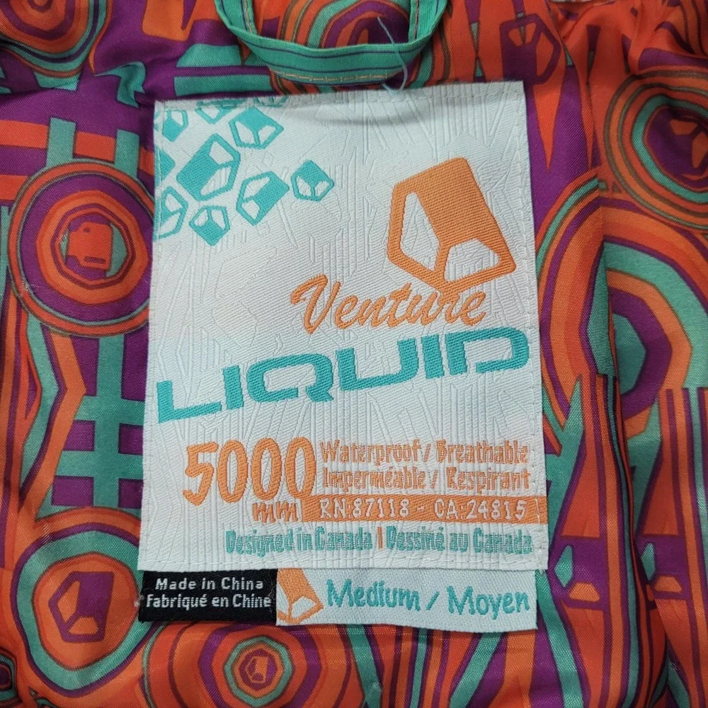 Liquid Venture Ski Snowboard Jacket Kids M‎ Rainbow Stripe Waterproof Breathable